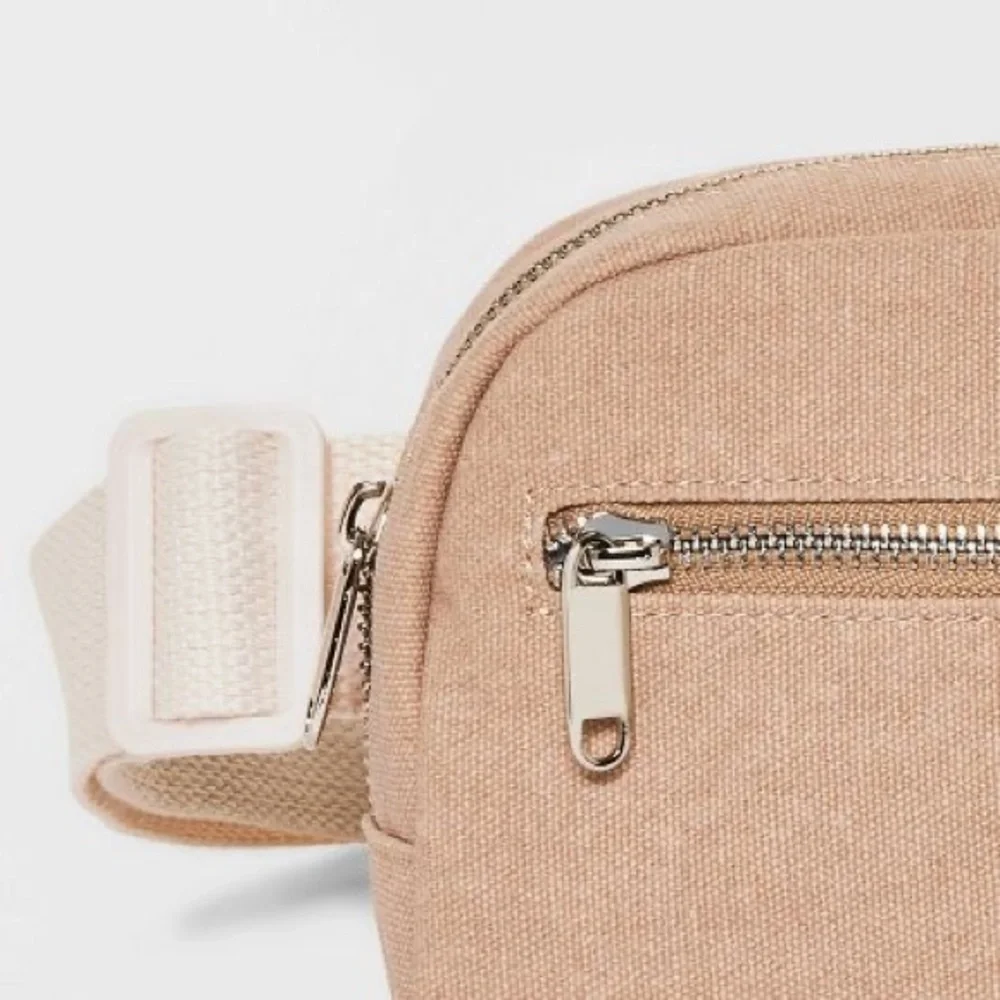 🆕 Nude Tan Fanny Pack, Bum Bag, Crossbody with Cream Strap - Picture 7 of 11